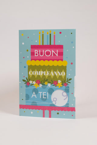 Biglietto Compleanno Rotella Età Glitter con Busta Gialla - 1 pz