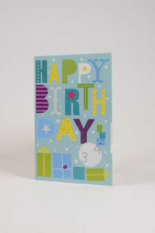 Biglietto Happy Birthday Rotella Età Glitter Busta Gialla - 1 pz