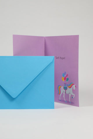 Biglietto Compleanno Unicorno Glitter con Busta - 1 pz