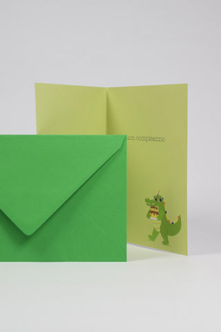 Biglietto Compleanno Coccodrillo Glitter con Busta - 1 pz