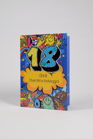 biglietto di auguri 18 anni fantasia pop