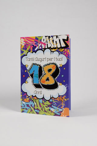 biglietto auguri diciottesimo pop art