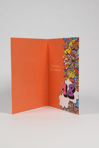 biglietto auguri 18 anni graffiti interno