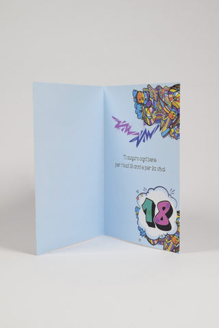 biglietto auguri 18 anni pop art interno