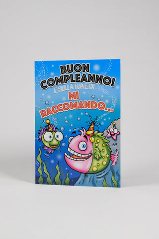 biglietto di auguri pesci e stella marina fronte
