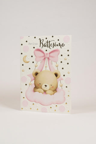 biglietto auguri battesimo bimba fronte