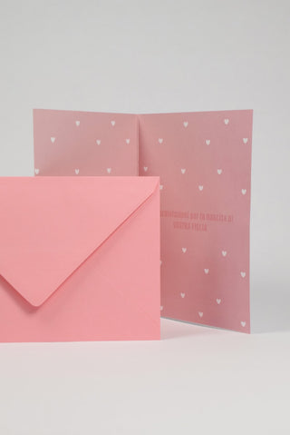 biglietto baby girl benvenuta interno con busta rosa