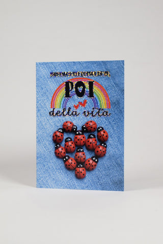 biglietto motivazionale porta fortuna con coccinelle