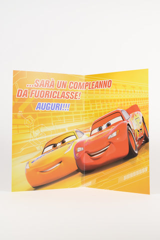 biglietto auguri disney cars saetta macqueen
