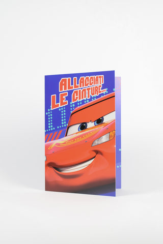 biglietti auguri disney cars allaccia le cinture