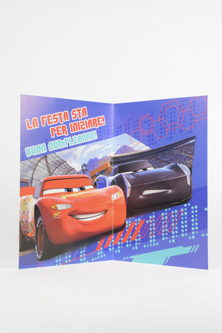biglietto auguri cars disney con saetta macqueen