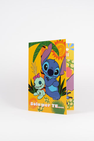 biglietti di auguri stitch giallo fronte