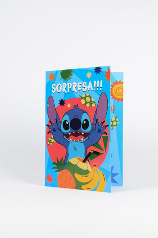 biglietti di auguri stitch azzurro fronte