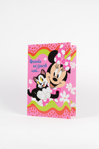 biglietto di auguri minnie e gatto fronte