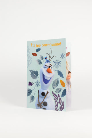 biglietto auguri disney frozen con Olaf 