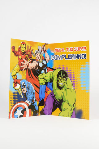 Biglietti Auguri Marvel Avengers Comic Style - Premium con Busta 16x11cm - Set 4 pz