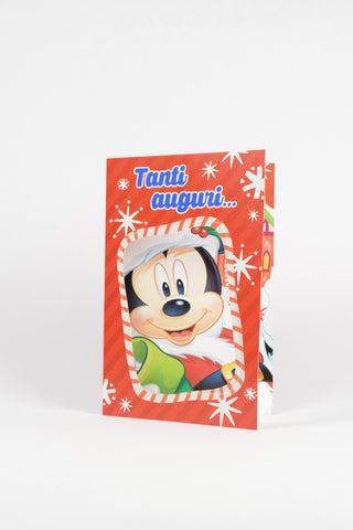 Biglietti Natale Disney Mickey Mouse - Premium con Busta 16x11cm - Set 4 pz