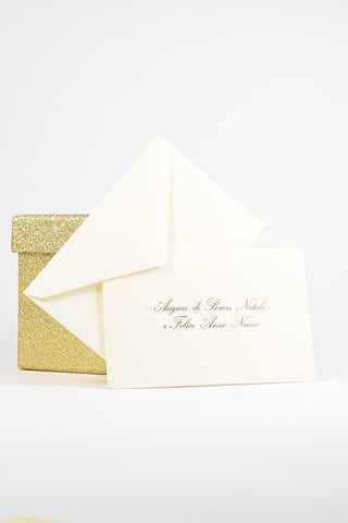 Biglietti Auguri Eleganti Oro - Stampa a Caldo Premium - Set da 100 Buste + 100 Biglietti