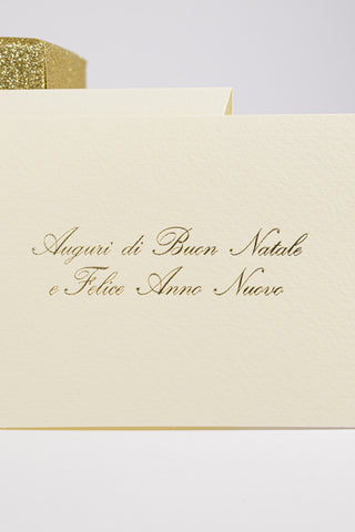 Biglietti Auguri Eleganti Oro - Stampa a Caldo Premium - Set da 100 Buste + 100 Biglietti