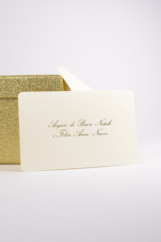 Biglietti Auguri Eleganti Oro - Stampa a Caldo Premium - Set da 100 Buste + 100 Biglietti
