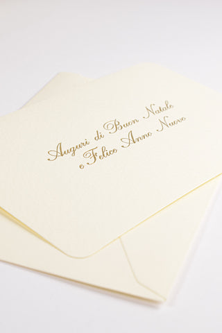 Biglietti Auguri Eleganti Oro - Stampa a Caldo Premium - Set da 100 Buste + 100 Biglietti