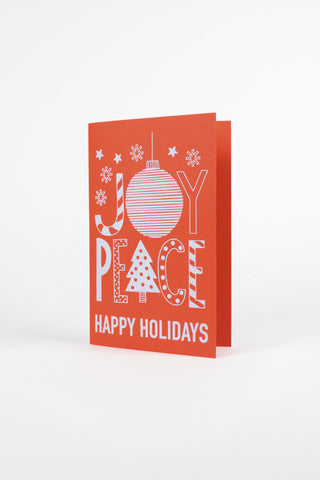 Biglietti Natale Rossi Typography Bold - Design Lettering Pop - Set 4 pz