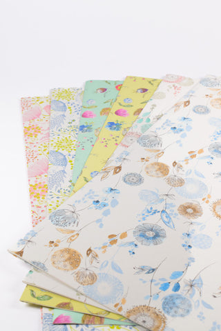 Rotoli Carta Regalo Fiori cm 70x200 - 100 % riciclata - Set 6 rotoli