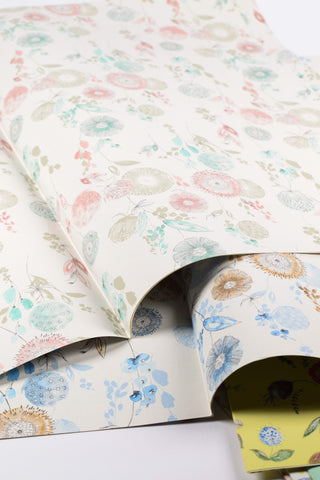 Carta Regalo Fiori Acquerello 70x100 - Set 6 Fogli Eco