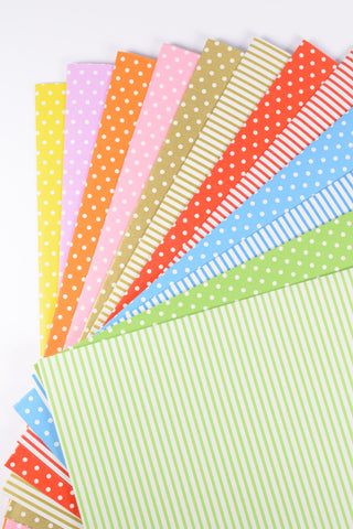 Rotoli Carta Regalo Righe e Pois cm 70x200 - Set 12 rotoli