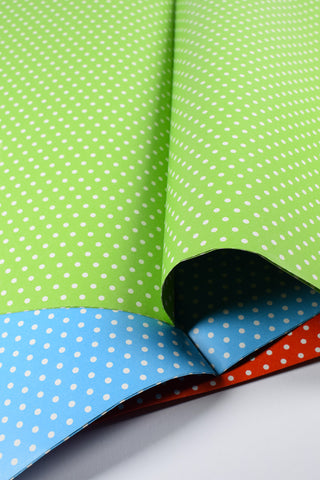 Fogli Carta Regalo Pois Righe Colorata cm 70x100 - 100 % riciclata - Set 12 Fogli