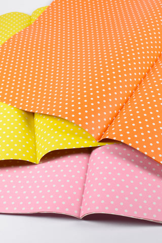 Fogli Carta Regalo Pois Righe Colorata cm 70x100 - 100 % riciclata - Set 12 Fogli