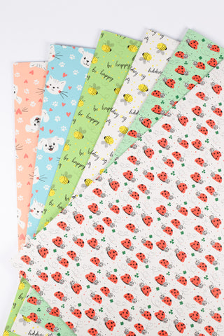 Rotoli Carta Regalo Bambini e Animali cm 70x200cm - 100 % riciclata - Set da 6 rotoli