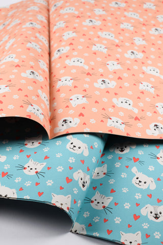 Carta Regalo Kawaii Animali 70x100 - Set 6 Fogli Eco