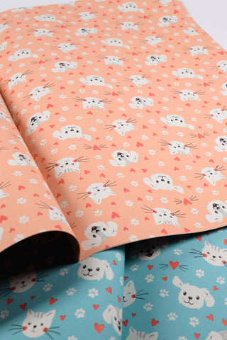 Carta Regalo Kawaii Animali 70x100 - Set 6 Fogli Eco
