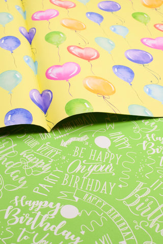Carta regalo compleanno palloncini acquerello - Set 4 fogli