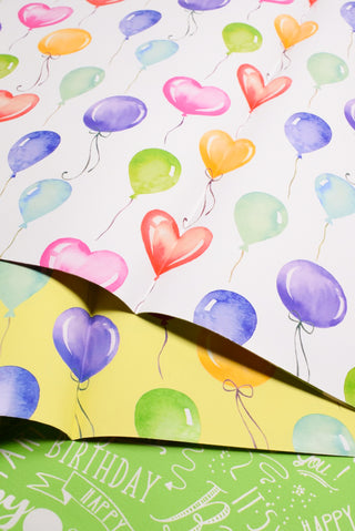 Carta regalo compleanno palloncini acquerello - Set 4 fogli