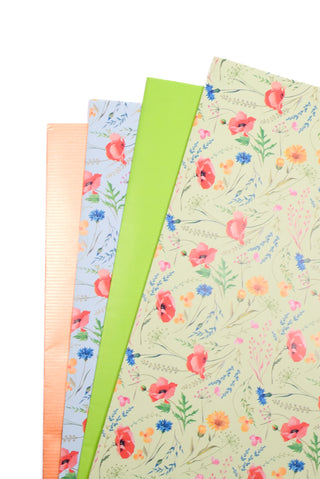 Carta regalo fiori di campo stile acquerello - Set 4 fogli