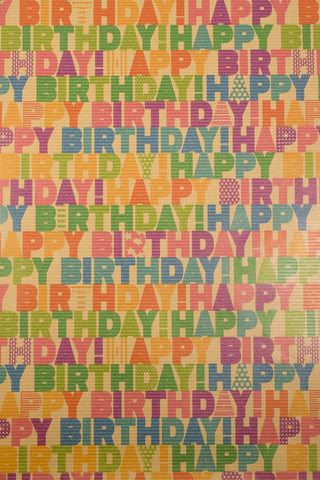 Carta regalo kraft naturale compleanno pois - Set 4 fogli