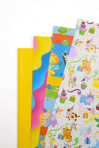 Carta regalo bambini festa animali compleanno - Set 4 fogli