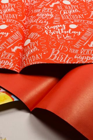 Carta regalo compleanno rosso palloncini cuori - Set 4 fogli