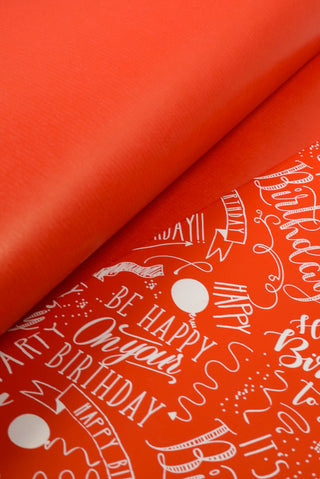 Carta regalo compleanno rosso palloncini cuori - Set 4 fogli