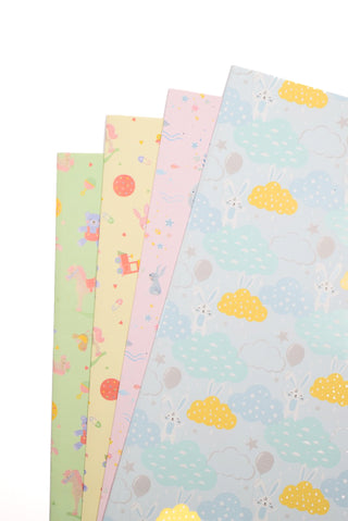 Carta regalo neonato baby shower colori pastello - Set 4 fogli