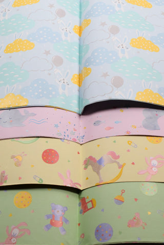 Carta regalo neonato baby shower colori pastello - Set 4 fogli