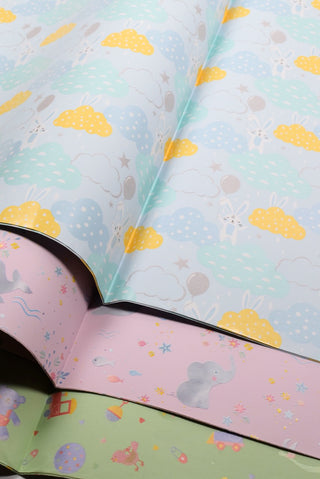 Carta regalo neonato baby shower colori pastello - Set 4 fogli