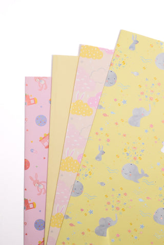 Carta regalo neonata rosa baby shower bimba - Set 4 fogli