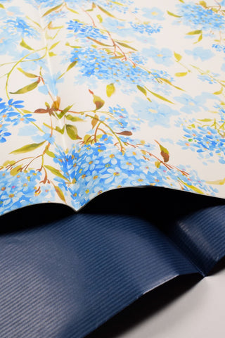 Carta regalo fiori blu acquerello e kraft blu scuro - Set 4 fogli
