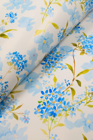 Carta regalo fiori blu acquerello e kraft blu scuro - Set 4 fogli