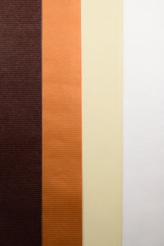 Carta regalo EcoColor Kraft tinta unita colori caldi - Set 4 fogli