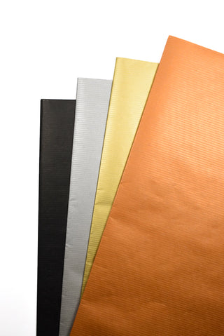 Carta regalo EcoColor Kraft Dark nero oro argento rame - Set 4 fogli