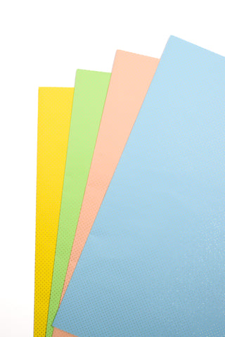 Carta regalo Raso pastello con micro pois oro in 4 colori - Set 4 fogli